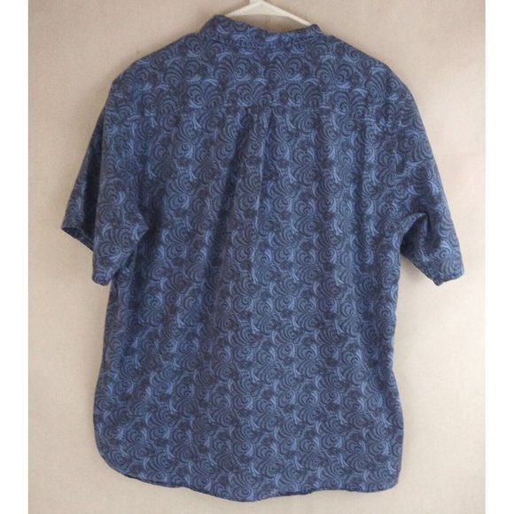 David Cremieux Signature Collection Men's Blue Floral Paisley Casual Shirt Large - Picture 2 of 5